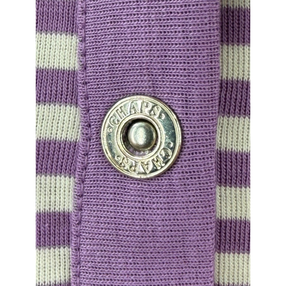 Chaps Boho Tunic Womens 3X Purple White Striped 3/4 Sleeve Y2K Preppy - Picture 6 of 13
